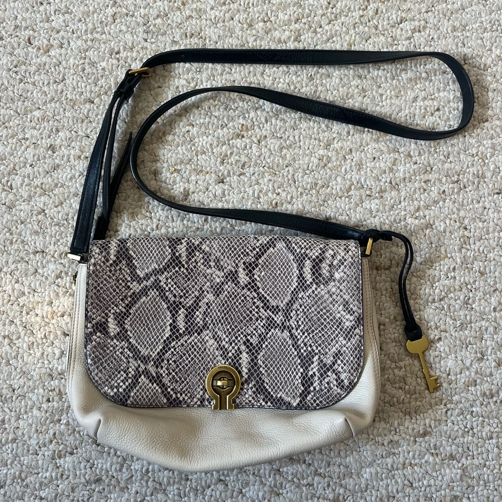 Fossil Classic Crossbody Snake Python And Tan - image 1